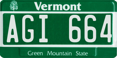 VT license plate AGI664