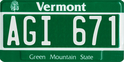 VT license plate AGI671