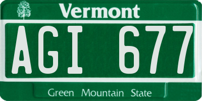 VT license plate AGI677