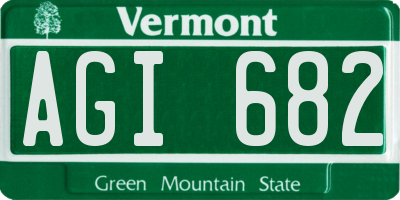 VT license plate AGI682
