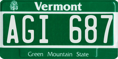 VT license plate AGI687