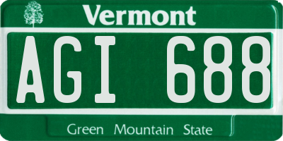 VT license plate AGI688