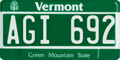 VT license plate AGI692