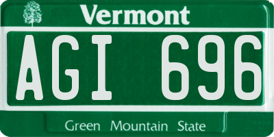 VT license plate AGI696