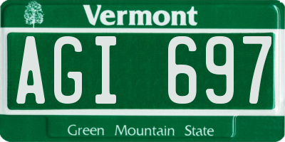 VT license plate AGI697