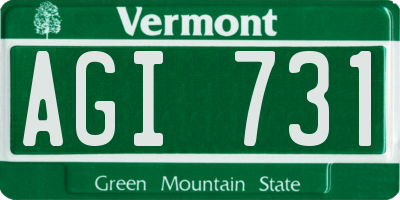 VT license plate AGI731