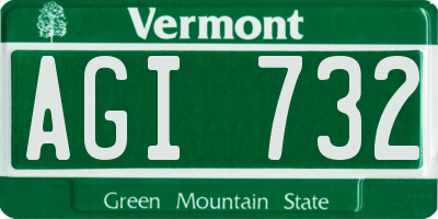 VT license plate AGI732