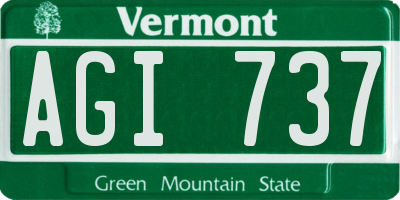 VT license plate AGI737