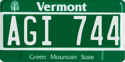 VT license plate AGI744