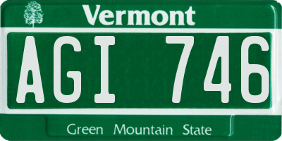 VT license plate AGI746