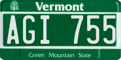 VT license plate AGI755