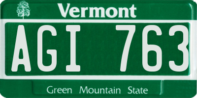 VT license plate AGI763