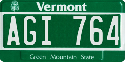 VT license plate AGI764