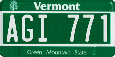VT license plate AGI771