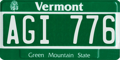 VT license plate AGI776