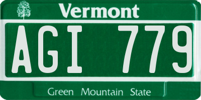 VT license plate AGI779