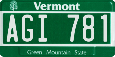 VT license plate AGI781