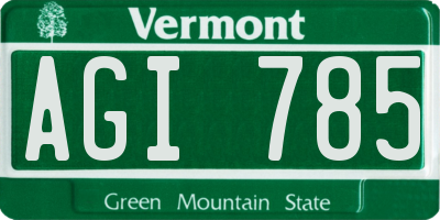 VT license plate AGI785