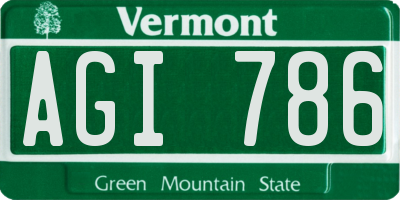 VT license plate AGI786