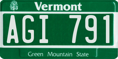 VT license plate AGI791