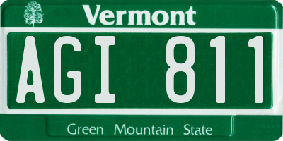 VT license plate AGI811