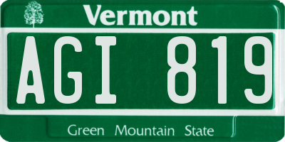 VT license plate AGI819