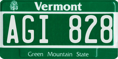 VT license plate AGI828