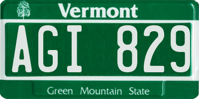 VT license plate AGI829