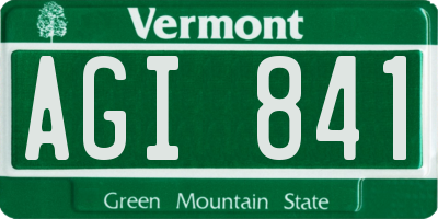 VT license plate AGI841
