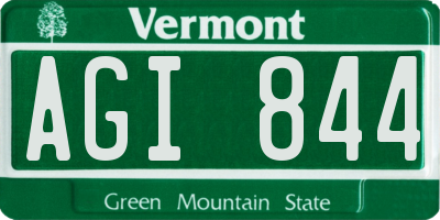VT license plate AGI844