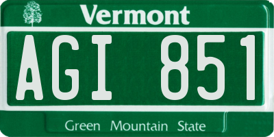 VT license plate AGI851