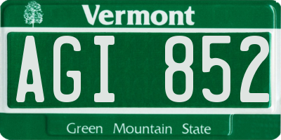 VT license plate AGI852