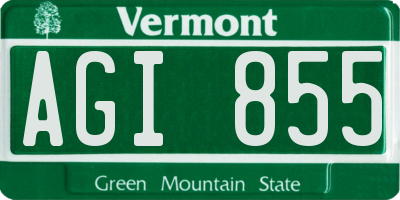 VT license plate AGI855