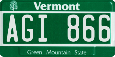 VT license plate AGI866