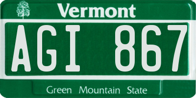 VT license plate AGI867