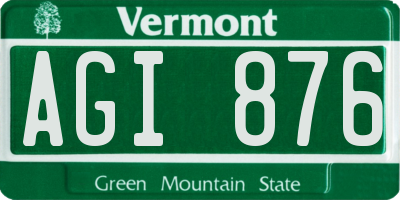 VT license plate AGI876