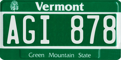 VT license plate AGI878