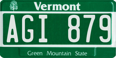 VT license plate AGI879