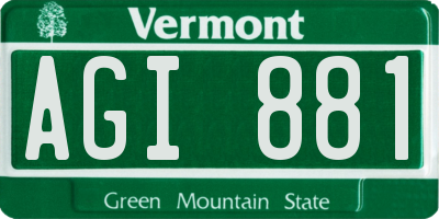 VT license plate AGI881