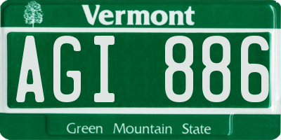 VT license plate AGI886