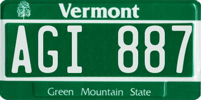 VT license plate AGI887