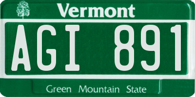 VT license plate AGI891