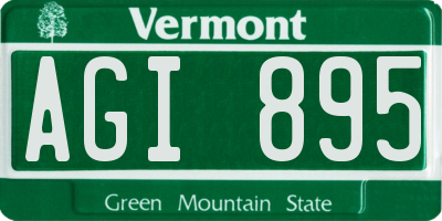VT license plate AGI895