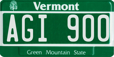 VT license plate AGI900