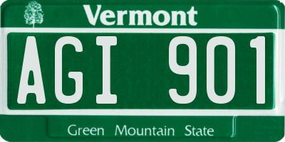 VT license plate AGI901