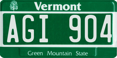 VT license plate AGI904