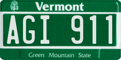 VT license plate AGI911