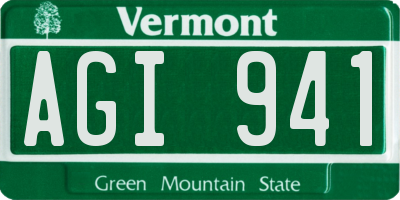 VT license plate AGI941