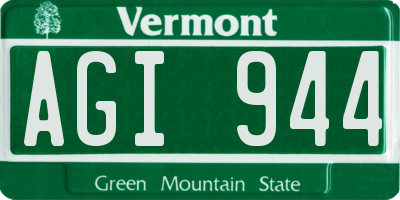 VT license plate AGI944