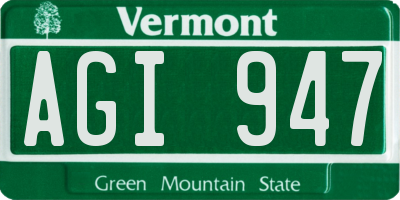 VT license plate AGI947